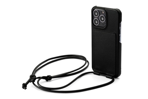 epoiエポイ ノットシリーズショルダーストラップ付スマホケースiPhone 13 Pro黒
