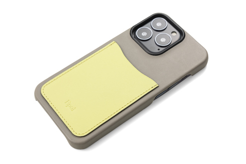 EpoiエポイノットシリーズのiPhone13カバーケース（スマホケース）イエロー×トープ